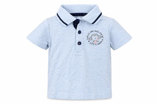 Front view of George boys’ blue basic t-shirt, size 3-6, months