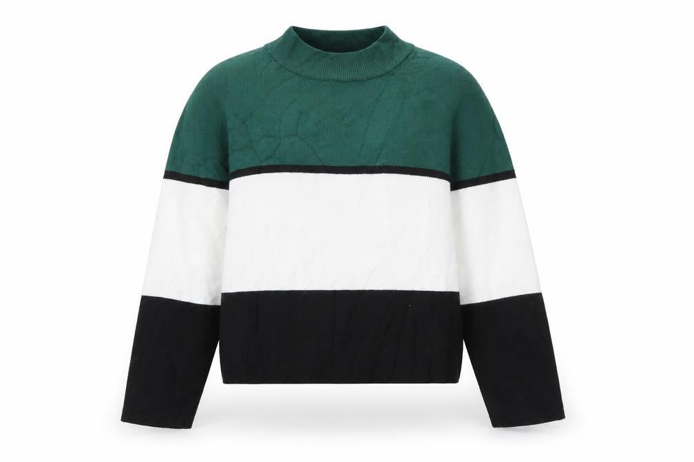 Front view of New Look women’s multicoloured striped jumper, size S