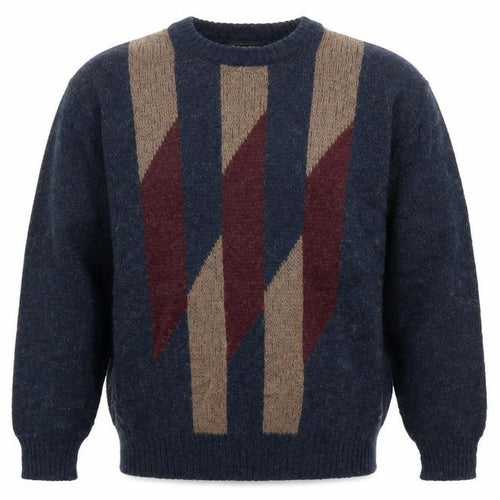 Banner Mens Blue Geometric  Henley Sweatshirt Size L