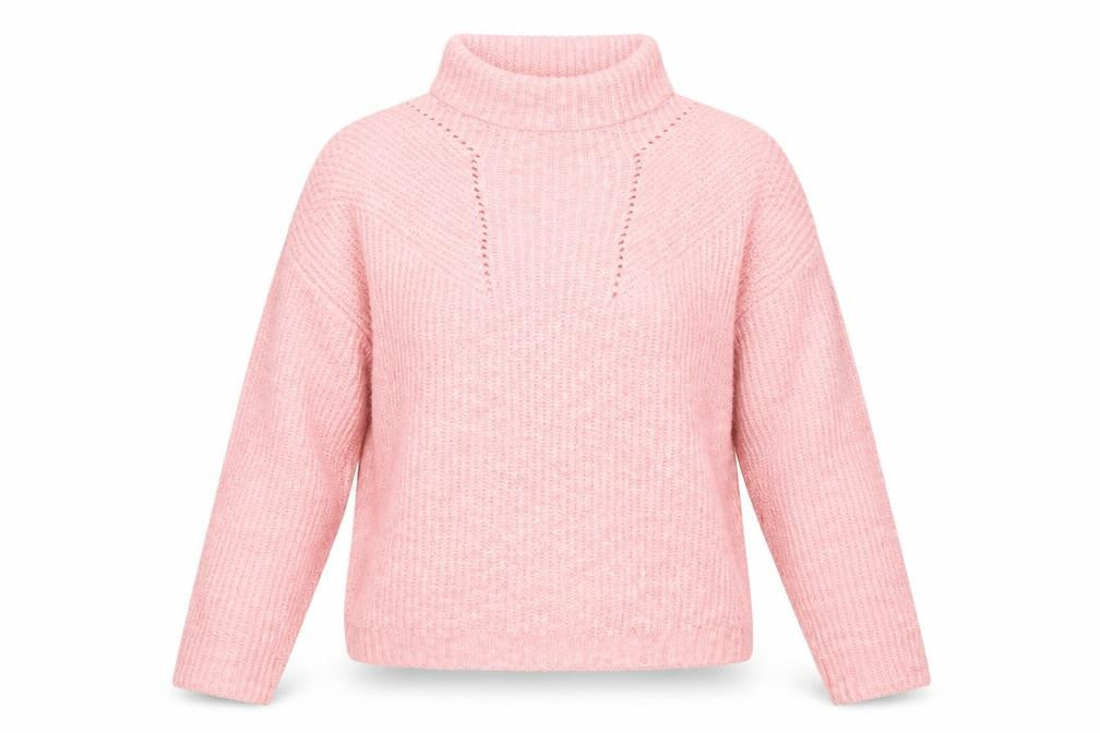 Front view of Papaya women’s pink jumper, size S