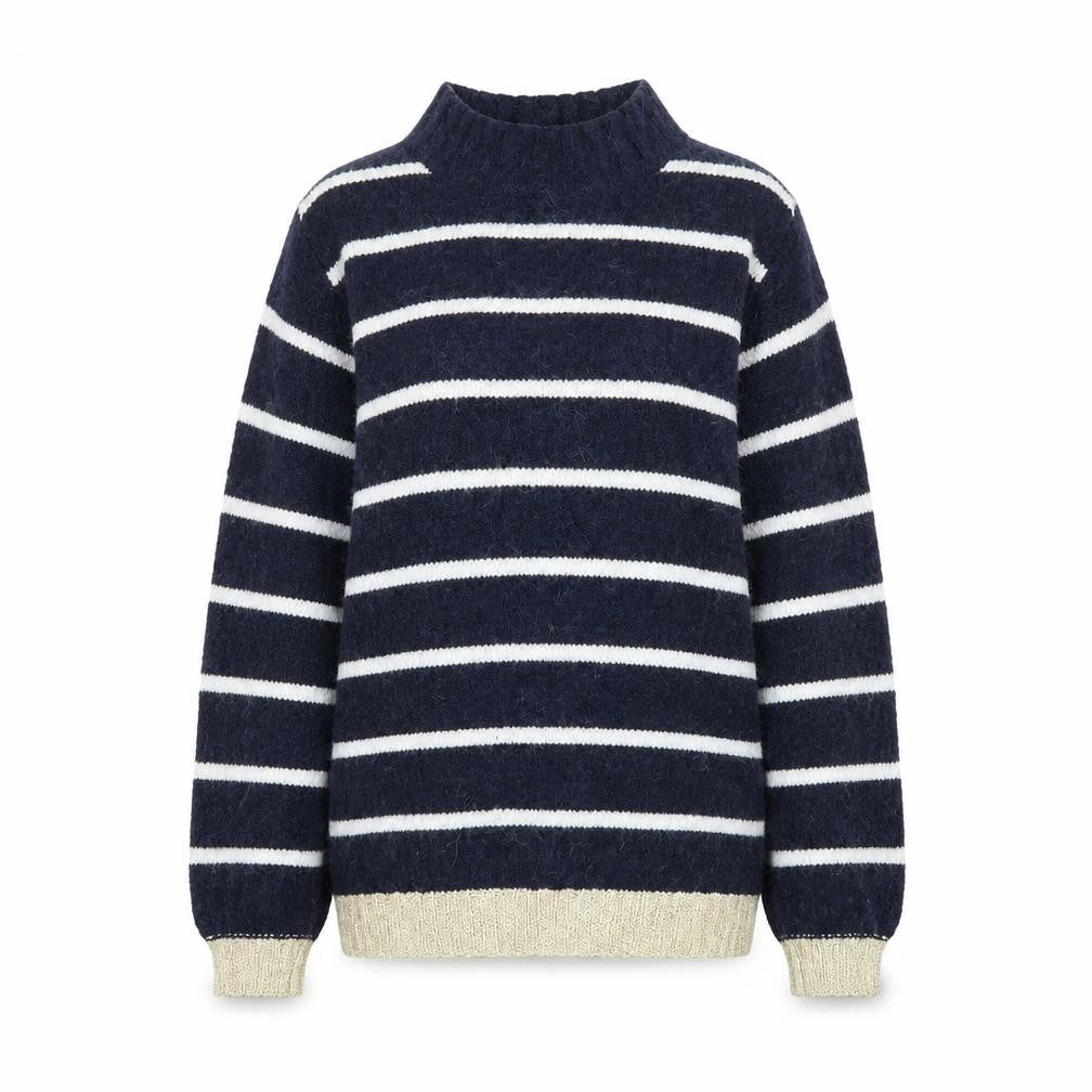 Front view of Next women’s blue striped jumper, size XS