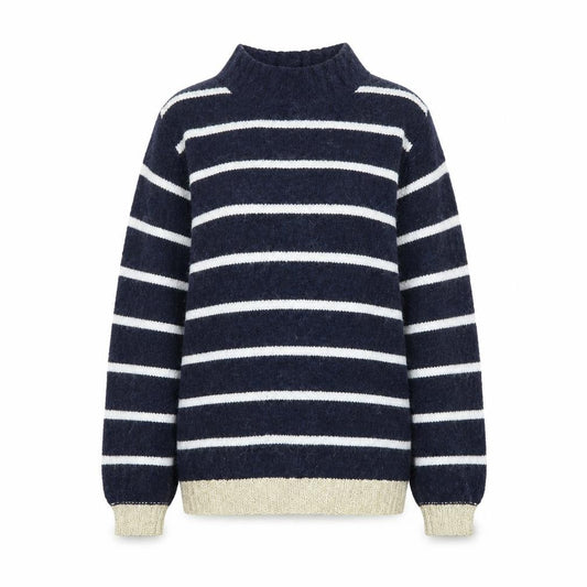 Front view of Next women’s blue striped jumper, size XS