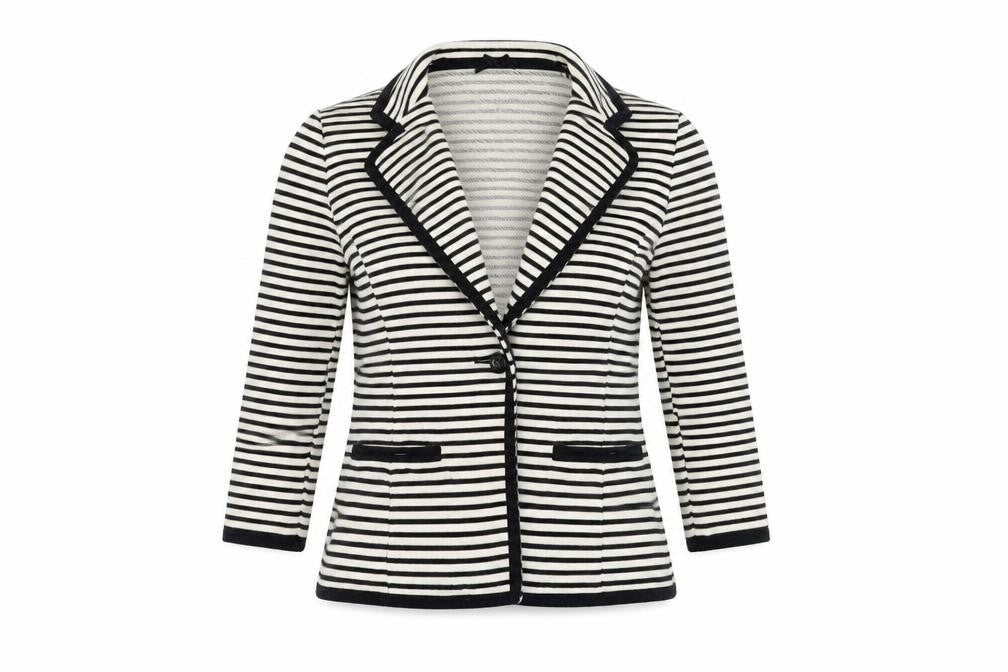 John Lewis Womens White Striped  Cardigan Jumper Size 8