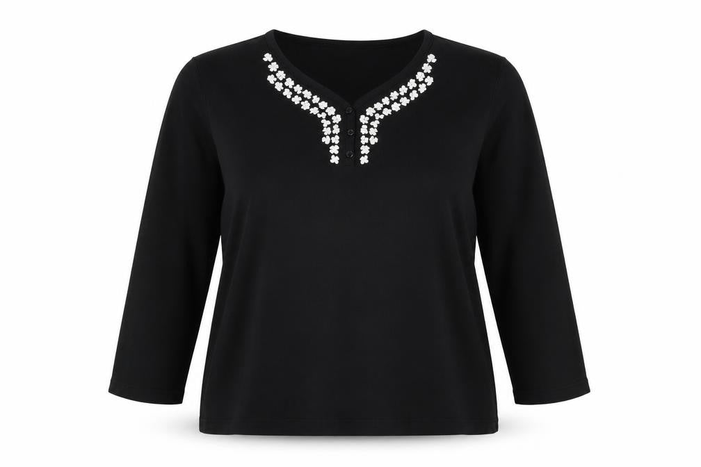 Front view of Bonmarché women’s black jumper, size XL