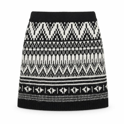 Miss Selfridge Womens Black Geometric Knit A-Line Skirt Size 8