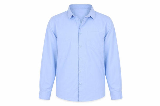 Front view of George girls’ blue basic button-up, size 12-13, years