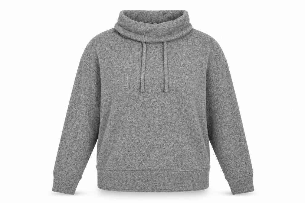 Front view of TU women’s grey knit jumper, size UK 8