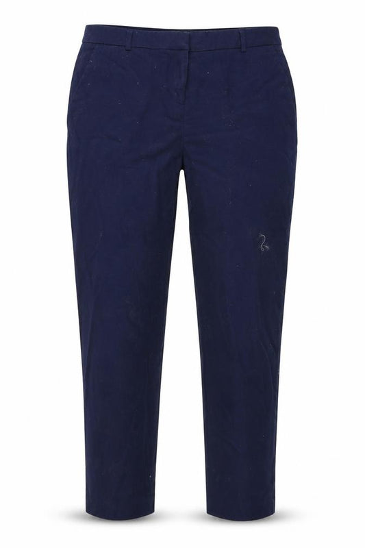 Front view of Atmosphere women’s blue trousers, size UK 12, 22-inch leg