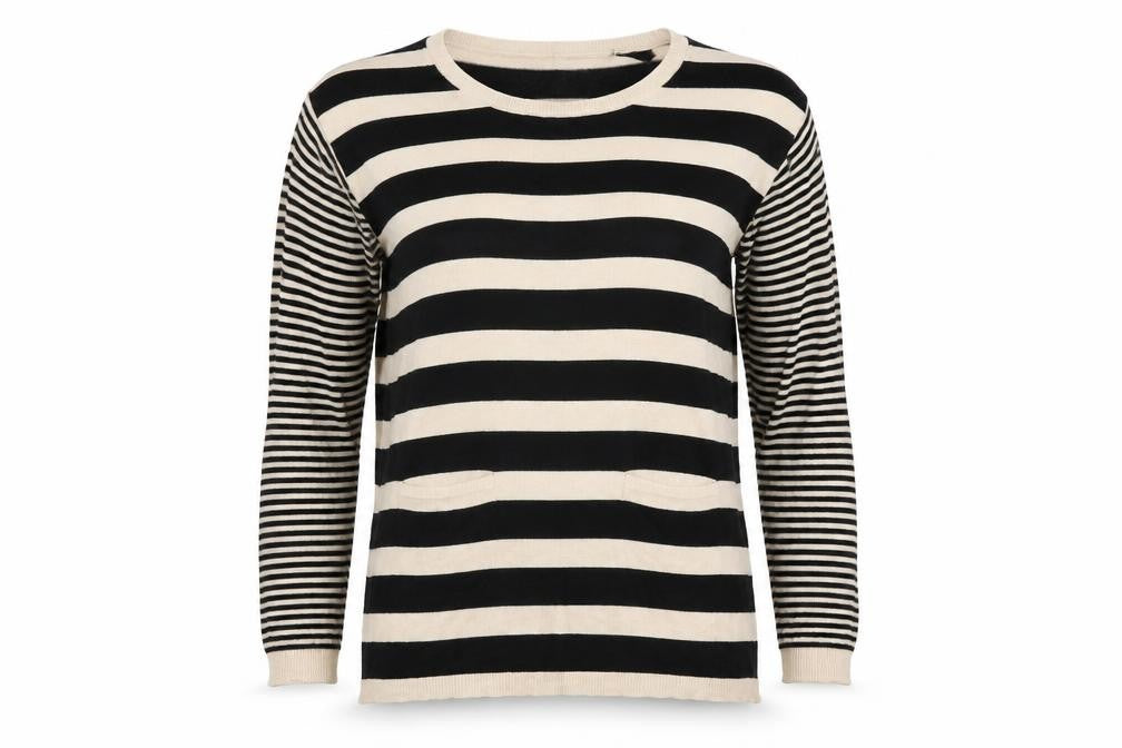 Front view of Wallis women’s brown striped jumper, size S