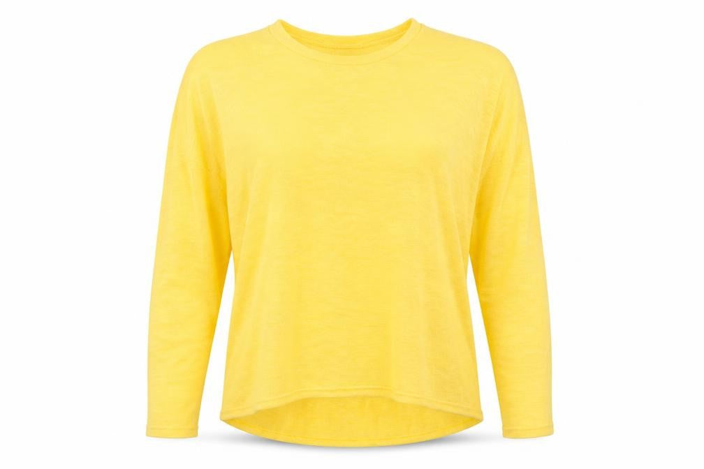 Front view of My Dress Room women’s yellow jumper, size XL