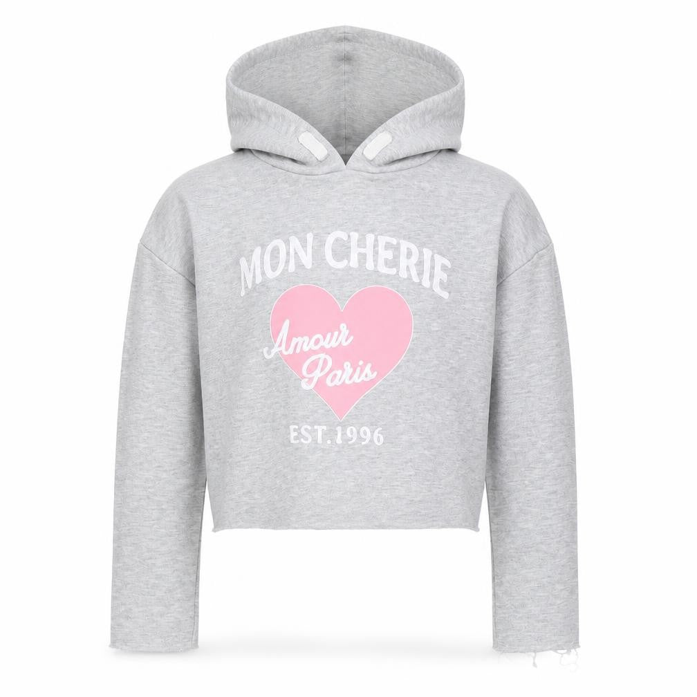 Front view of Matalan girls’ grey pullover hoodie, size 9, years