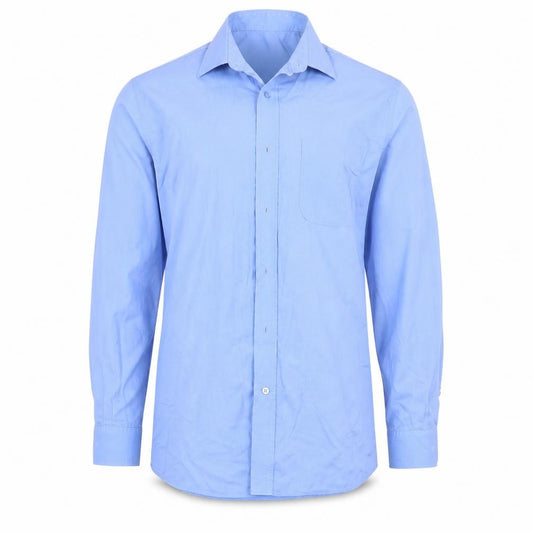 Front view of George men’s blue button-up, size 15