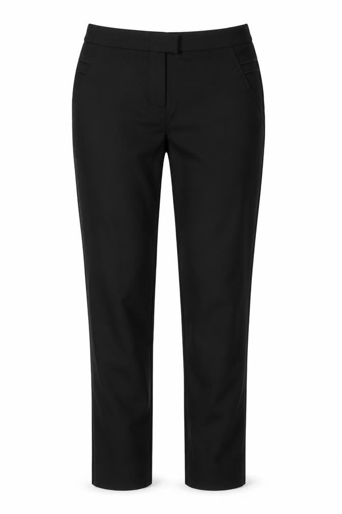 Front view of Atmosphere women’s black trousers, size UK 8, 30-inch leg