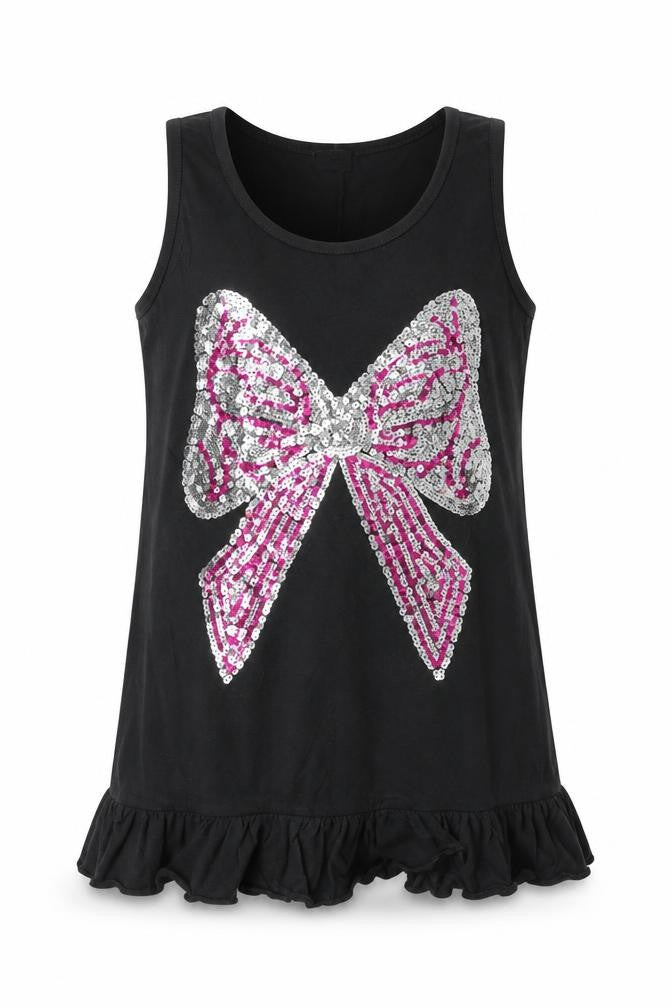 Front view of F&F girls’ black basic blouse, size 12-13, years