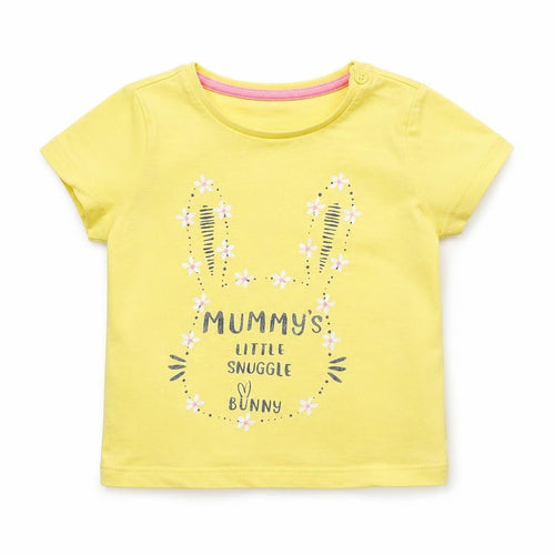 Fred & Flo Girls Yellow   Basic T-Shirt Size 6-9 Months