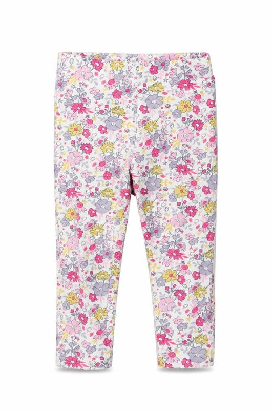 Front view of Me To You girls’ pink floral capri leggings, size 9, months