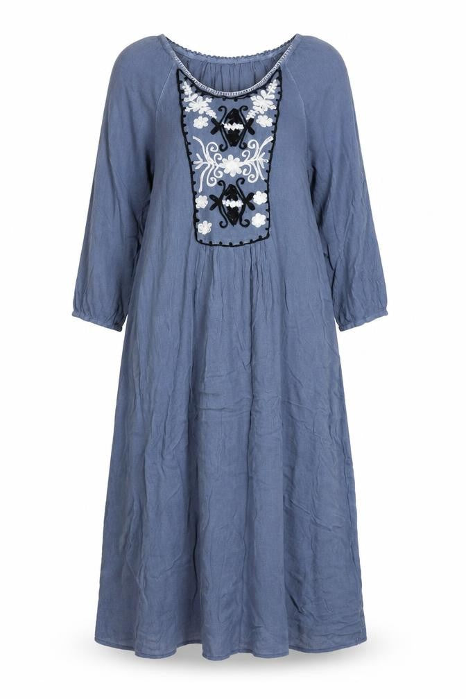 Front view of Beautiful women’s blue a-line, size S