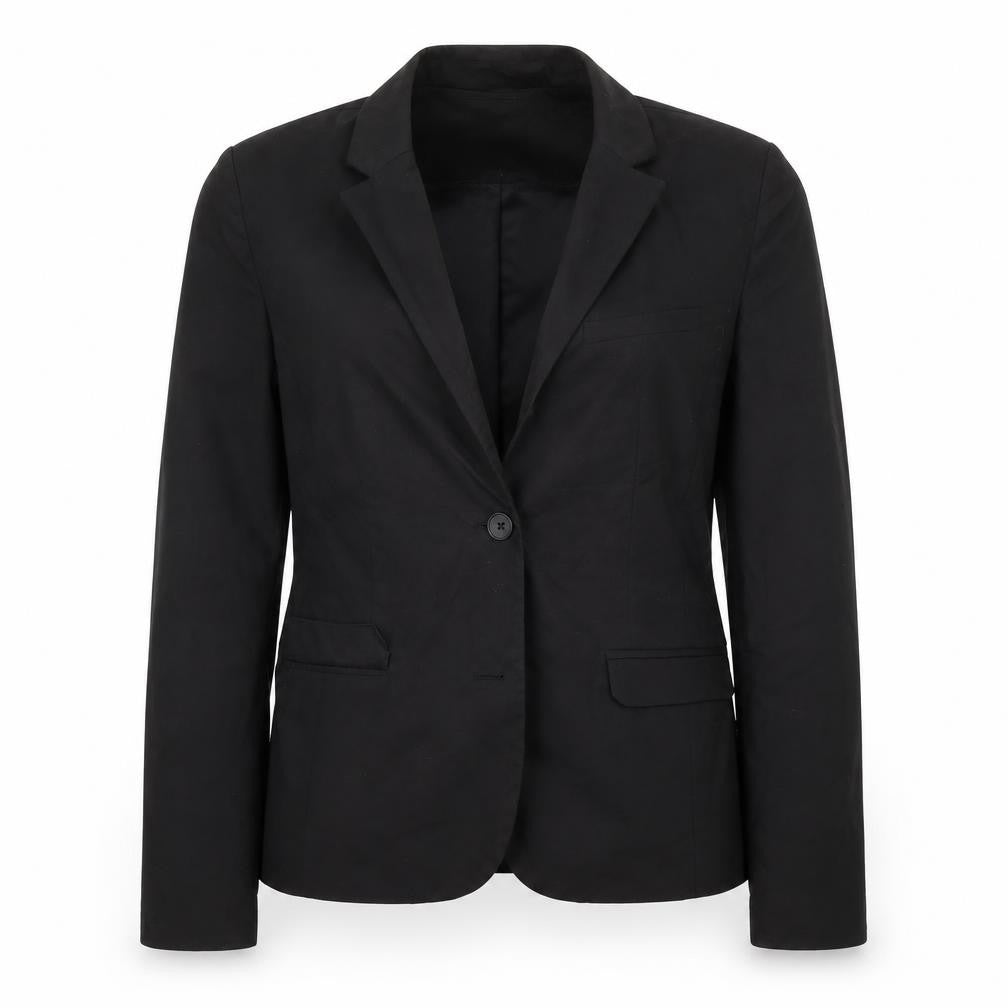 Front view of Selected Femme women’s black jacket blazer, size UK 36