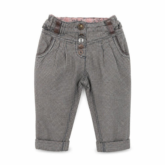 Front view of Next boys’ brown plaid capri trousers, size 12, months