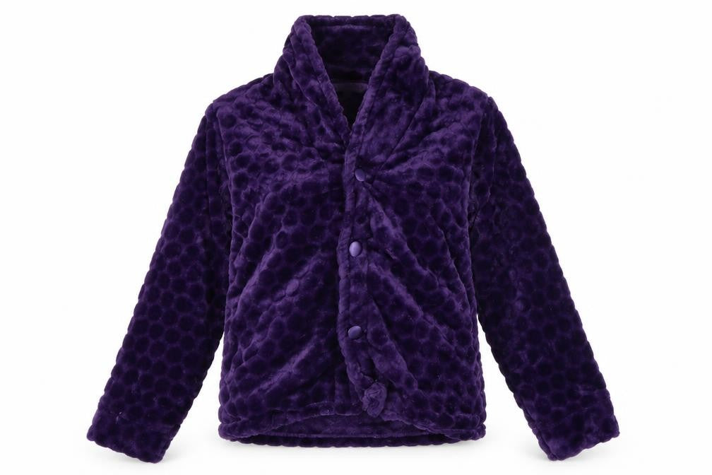 Front view of Forever Dreaming women’s purple jacket, size M