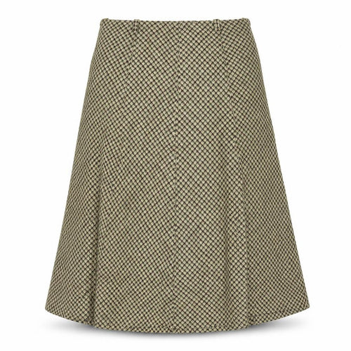 Preworn Womens Beige Herringbone  Flare Skirt Size 30 in