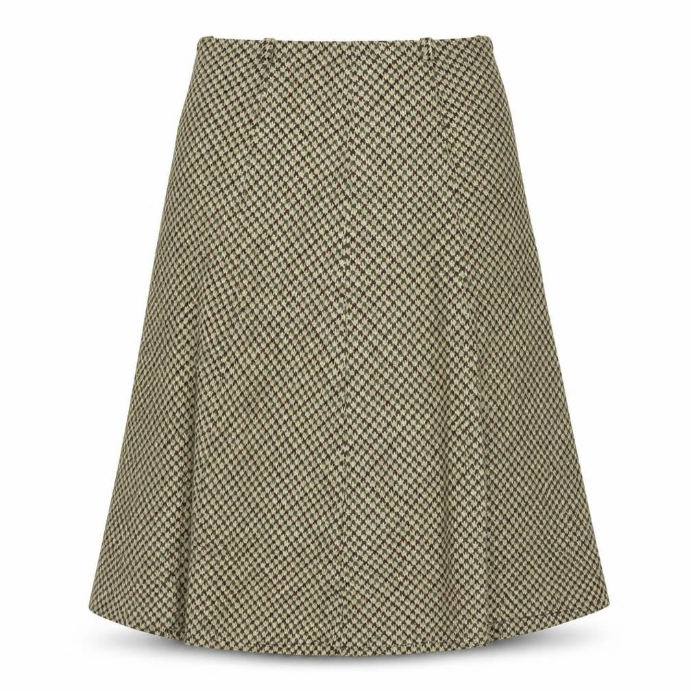 Preworn Womens Beige Herringbone  Flare Skirt Size 30 in