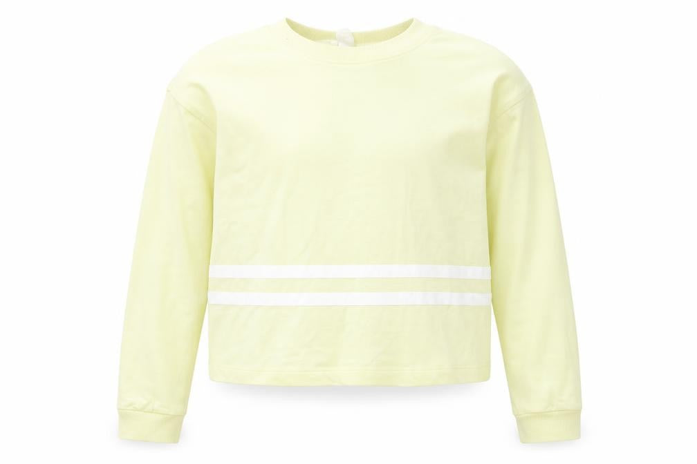 Front view of H&M girls’ yellow jumper, size 15, years