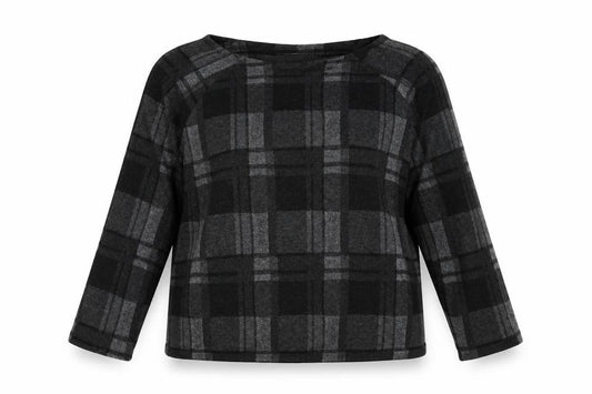 Front view of Next women’s grey check jumper, size L