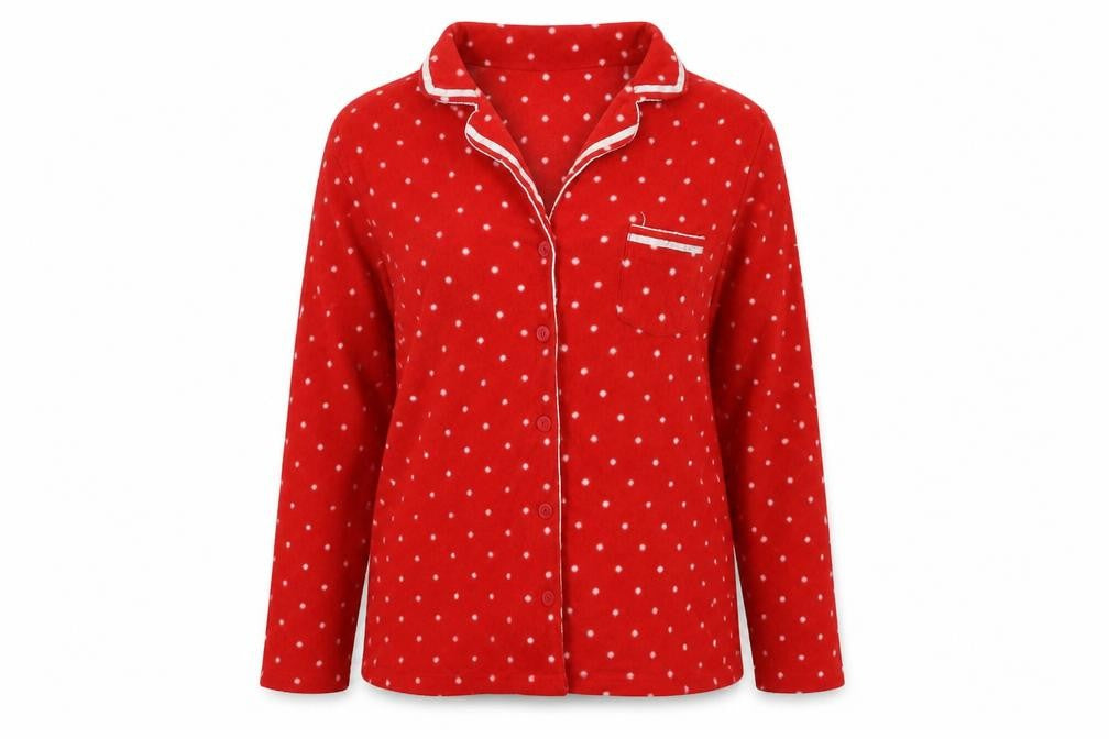 Carole Hochman Womens Red Polka Dot  Top Pyjama Top Size M