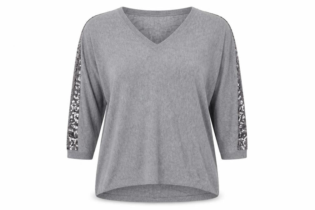 Front view of Season women’s grey basic t-shirt, size S