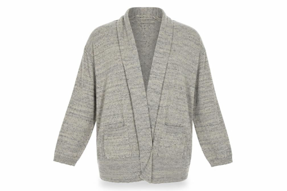 Front view of Atmosphere women’s beige wrap jumper, size UK 18