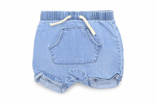 Front view of Tu Baby Blue Cropped Jeans, size 6-9, Months
