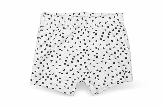 Front view of Preworn Baby Grey Polka Dot Sleep Shorts, size 6-9, Months