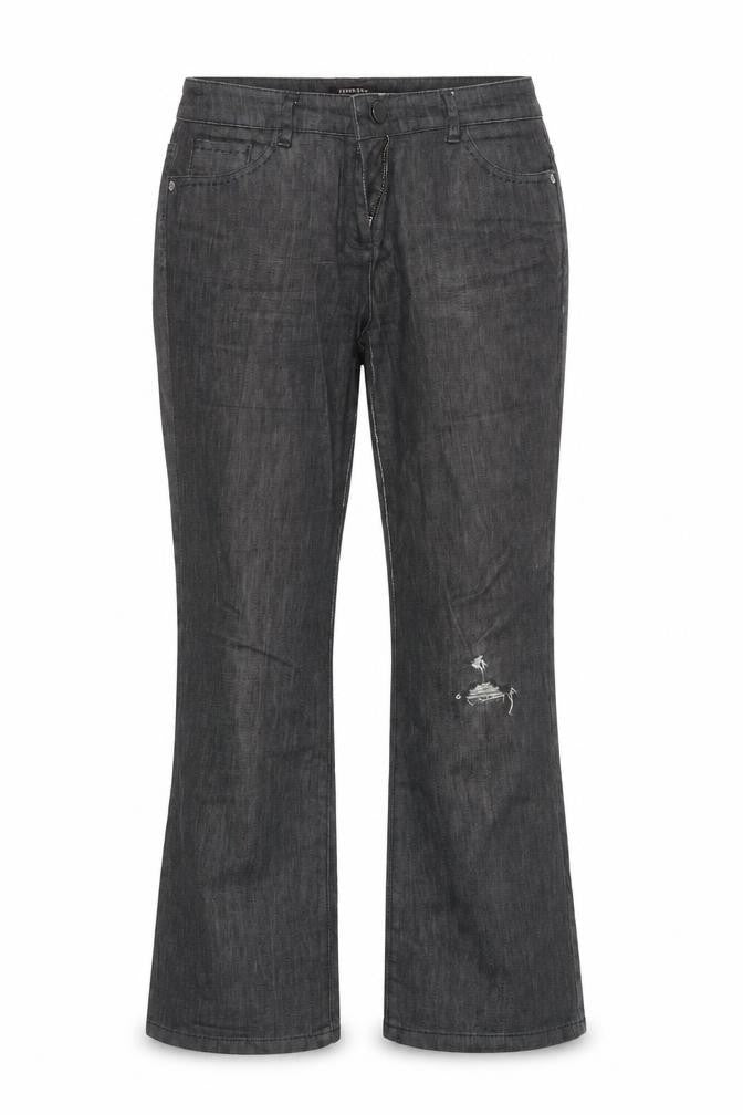 Front view of Principles women’s black straight jeans, size UK 14, 27-inch leg