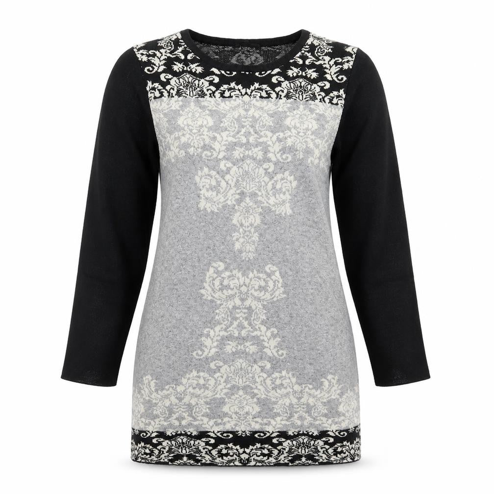 Front view of Papillon women’s black knit jumper, size L