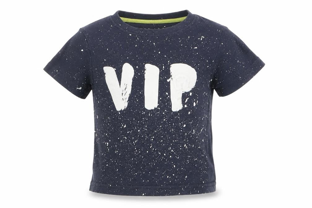 Front view of Nutmeg boys’ blue basic t-shirt, size 2-3, years