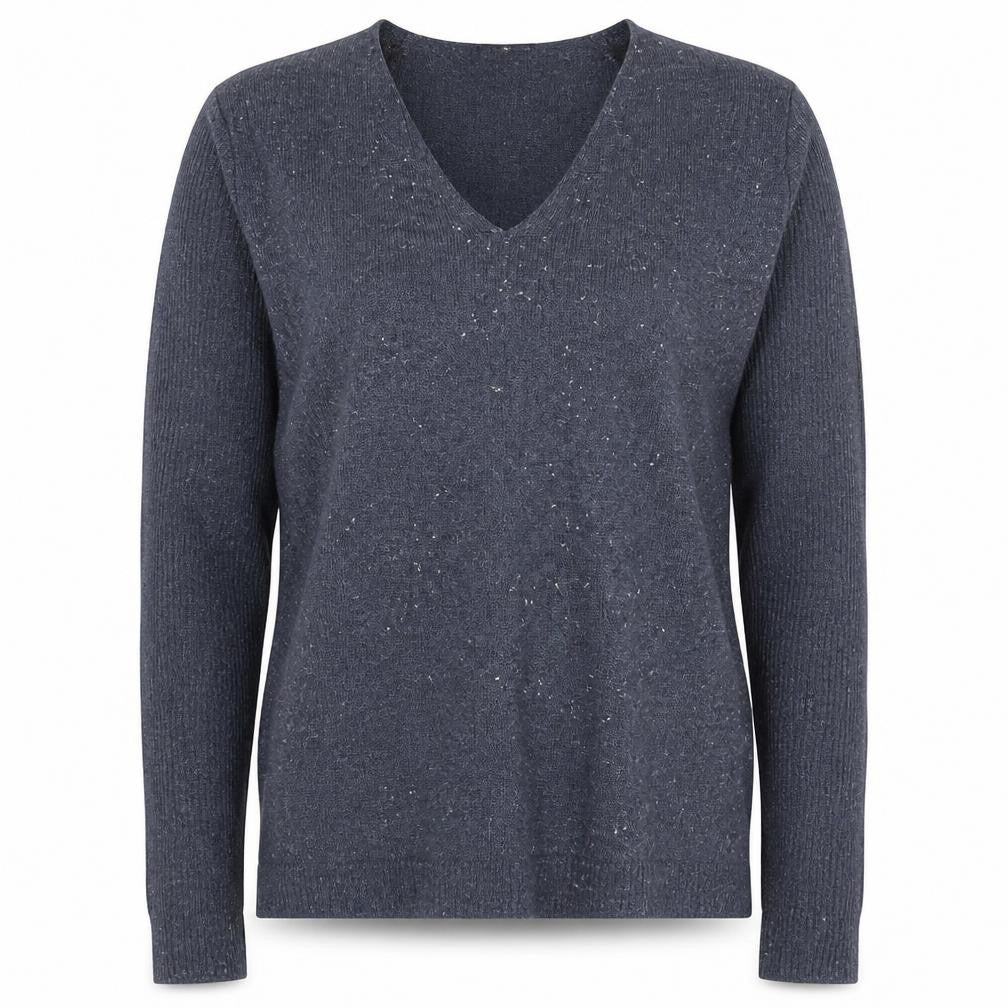Front view of Atmosphere women’s blue knit jumper, size UK 12