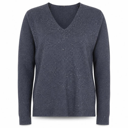 Front view of Atmosphere women’s blue knit jumper, size UK 12