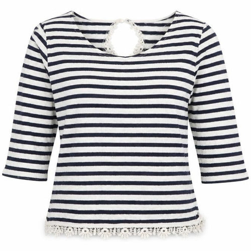 Pull&Bear Womens Blue Striped  Basic T-Shirt Size S