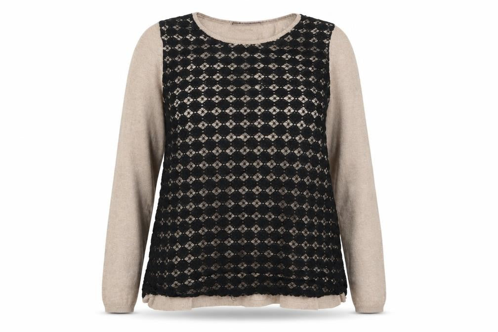Front view of Marks & Spencer women’s brown jumper, size UK 12