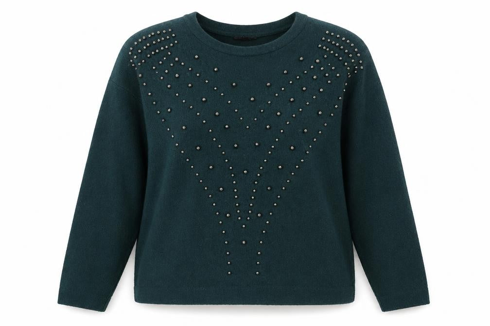 Basics Womens Green   Pullover Jumper Size S