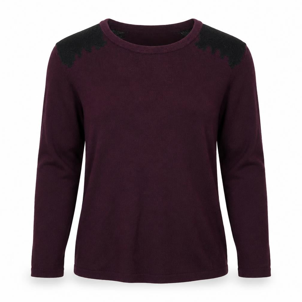 Front view of Papaya women’s purple jumper, size UK 8