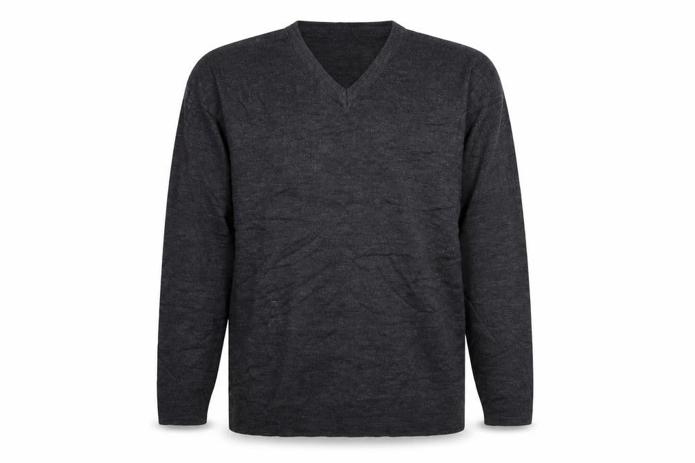 Front view of Freeport men’s green knit jumper, size L