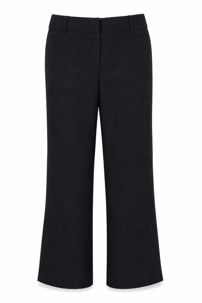 Front view of Papaya women’s black check trousers, size UK 14, 30-inch leg