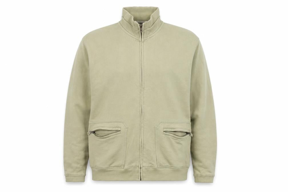 Detail Mens Beige   Full Zip Jumper Size M