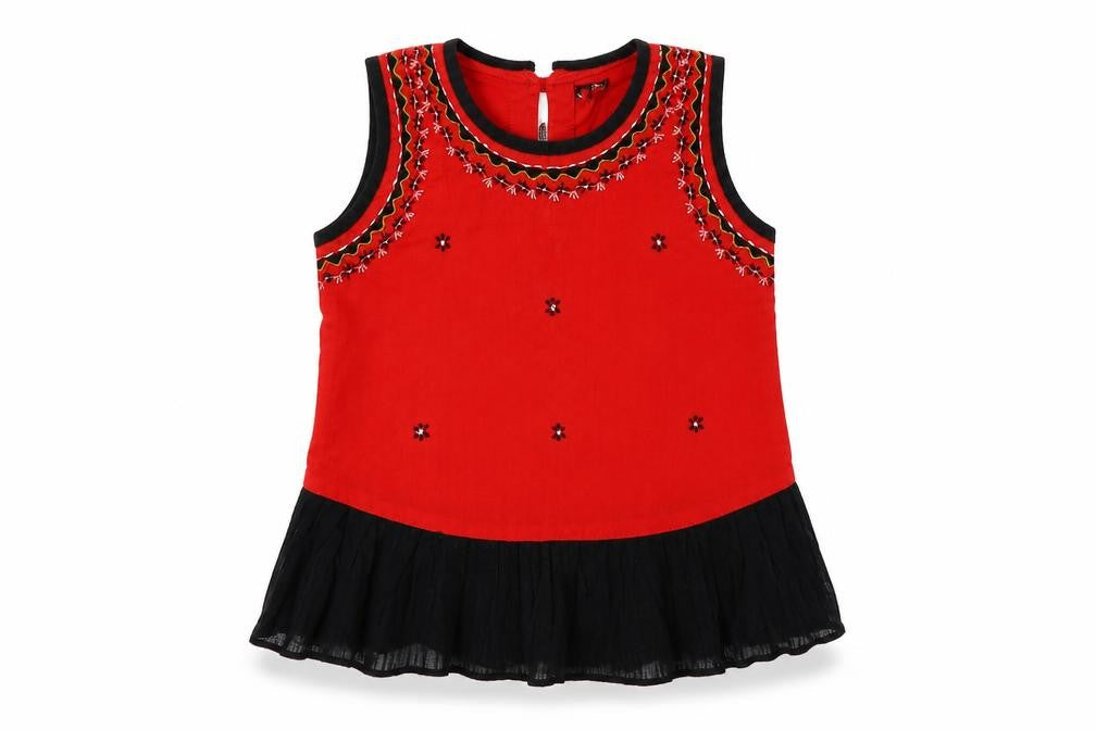 alam's Girls Red Floral  A-Line  Size 18 Months