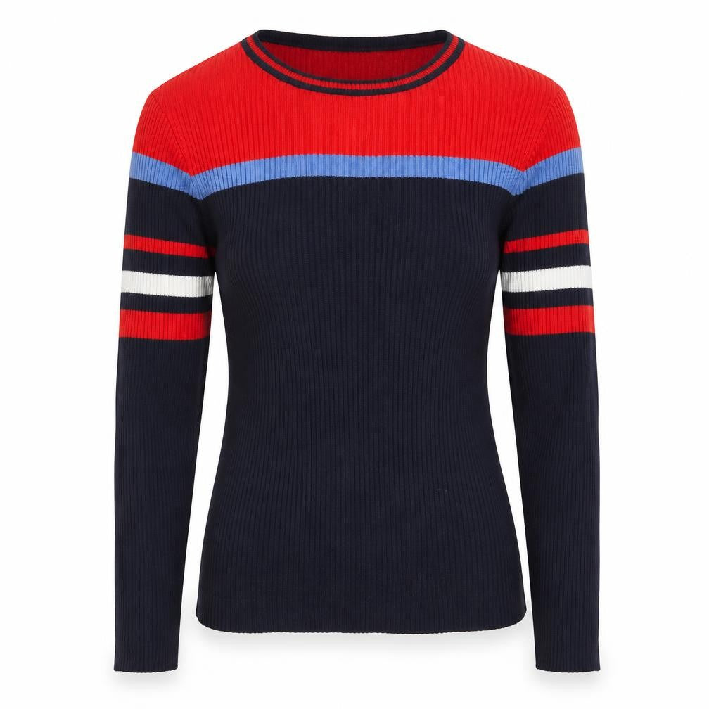Front view of Cooperative women’s blue jumper, size XS