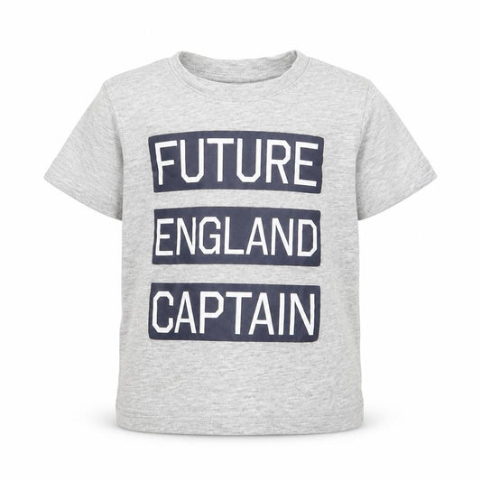 Front view of Pep&Co Baby Grey Basic T-Shirt, size 18-24, Months - future england captain