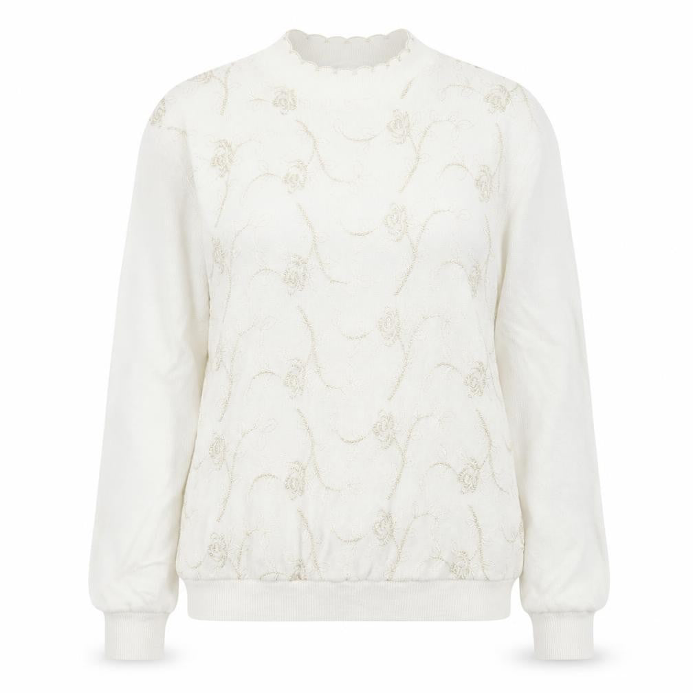 Front view of Afibel women’s ivory jumper, size UK 16