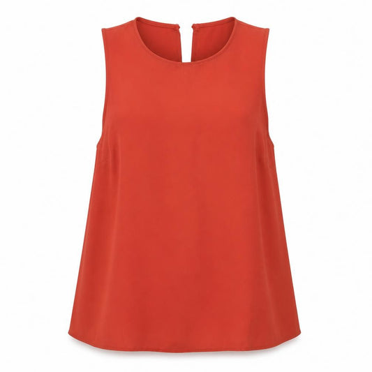 Front view of Primark women’s red basic blouse, size UK 12